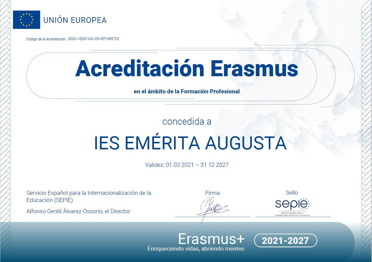 acreditación Erasmus FP