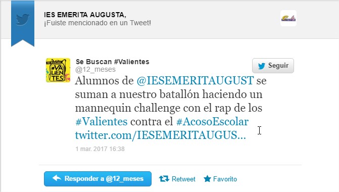 Se Buscan Valientes 12 meses te ha mencionado en Twitter - iesemeritaugustagmail.com - Gmail - Google Chrome